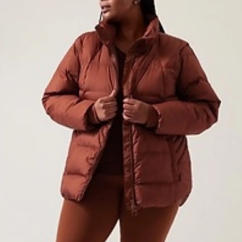 ATHLETA Downtown Puffer Jacket Ancient Mahogany Size XS - Picture 8 of 12